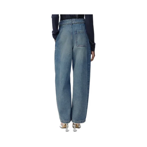 Pleated Loose Leg Jeans