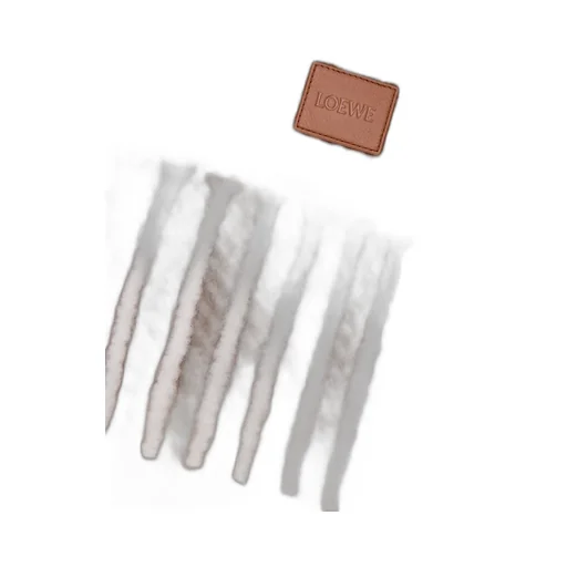 Logo Patch Striped Fringed Scarf