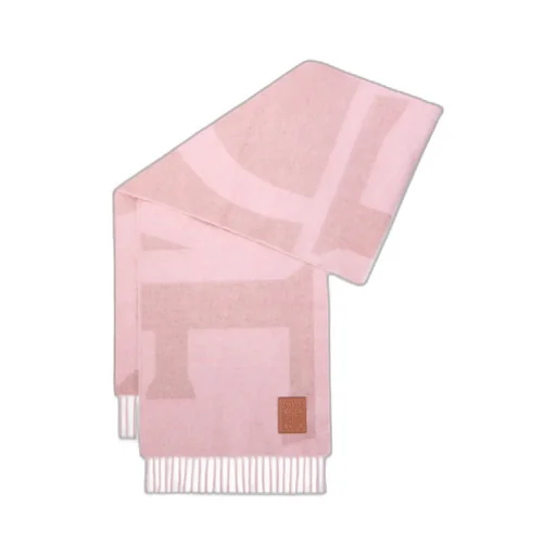 Logo Patch Fringed Scarf