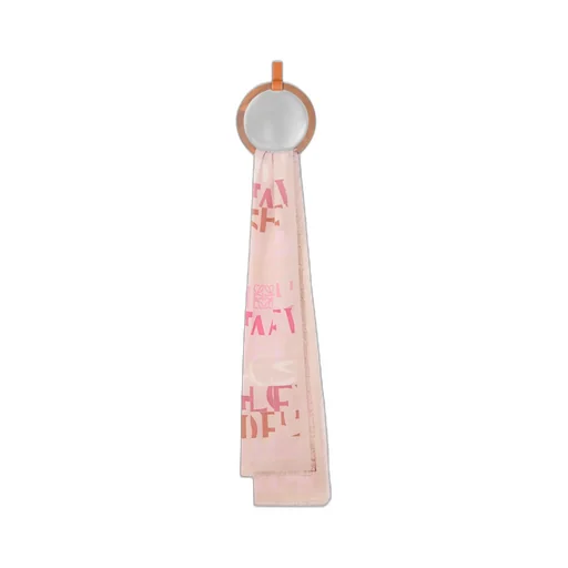 Logo-Pattern Frayed Edge Scarf