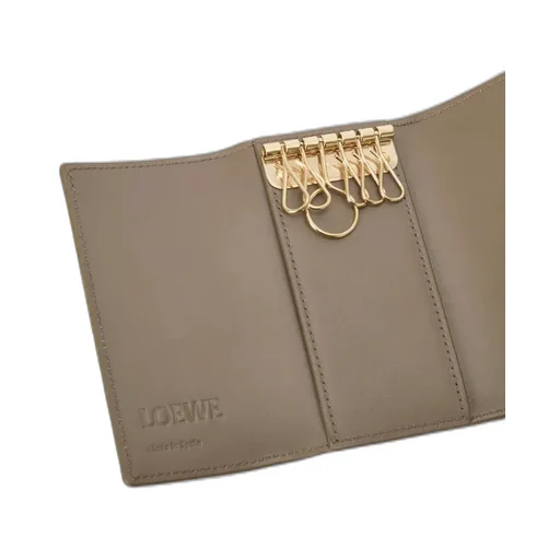 Anagram Key Case In Pebble Grained Calfskin