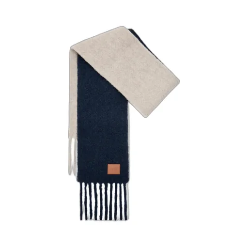 Logo Patch Fringed Scarf