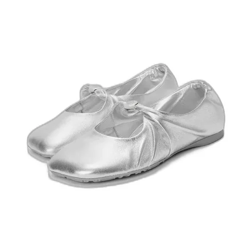 Pebble Metallic Effect Ballerina Shoes