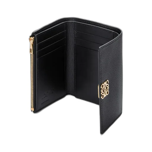 Anagram Small Vertical Wallet In Pebble Grained Calfskin