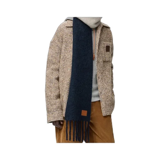 Logo Patch Fringed Scarf