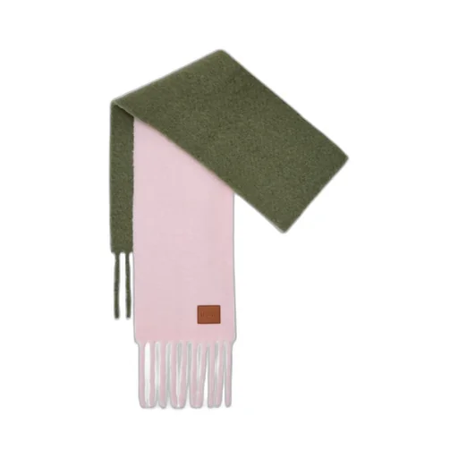 Logo Patch Fringed Scarf