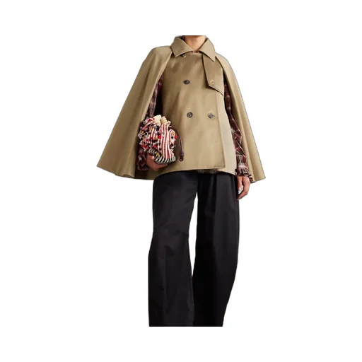 Double-Breasted High-Neck Coat