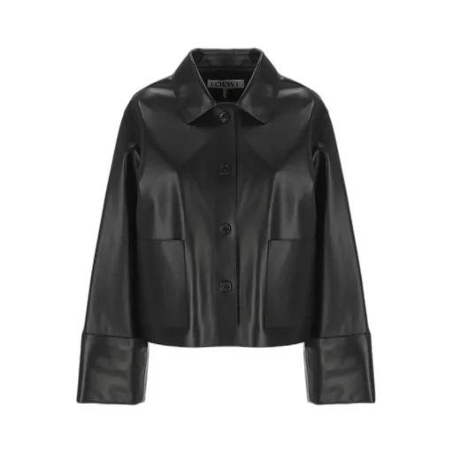 Long-Sleeved Leather Jacket