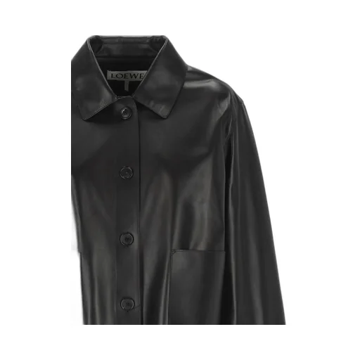 Long-Sleeved Leather Jacket