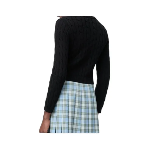 Cable-Knit Logo-Embroidered Cardigan