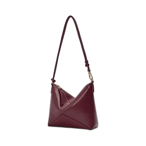 Puzzle Fold Logo Embossed Pouch Bag