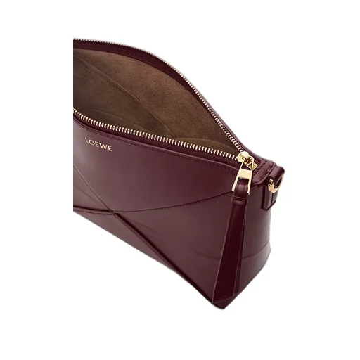 Puzzle Fold Logo Embossed Pouch Bag