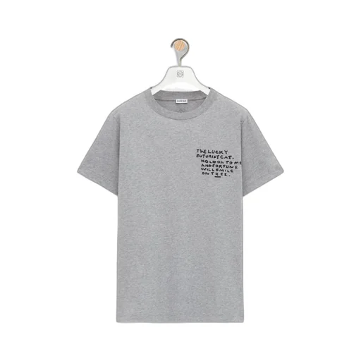Futurist Cat Embroidered Short-Sleeved T-Shirt