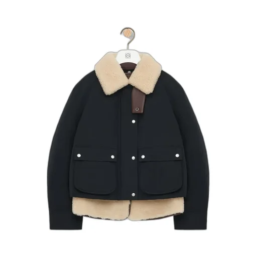 Shearling-Collar Pocket Jacket
