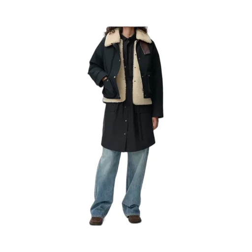 Shearling-Collar Pocket Jacket