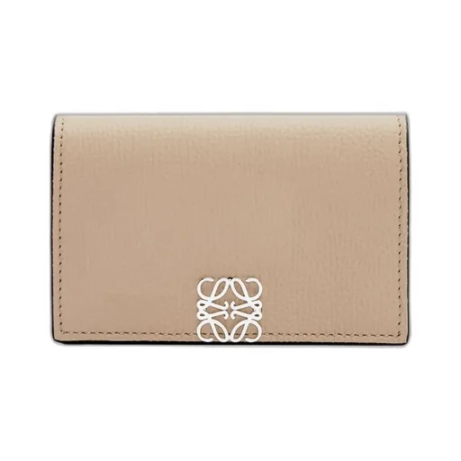 Anagram Business Cardholder In Pebble Grained Calfskin