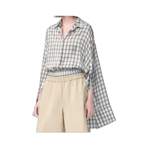 Checked Satin Shirt