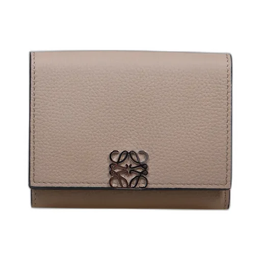 Anagram Trifold Wallet In Pebble Grained Calfskin