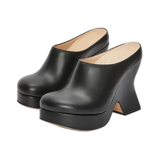Terra Wedge Clog In Calfskin