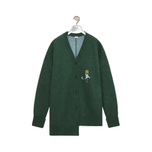 Asymmetric Cardigan In Mohair And Wool