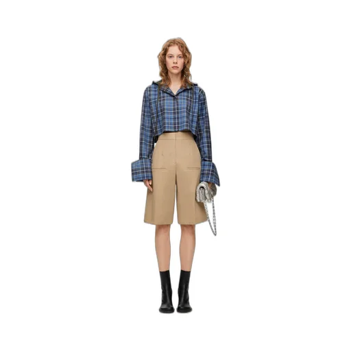 Cropped Hooded Shirt