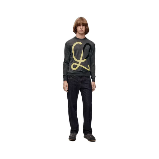 L Intarsia Wool Sweater