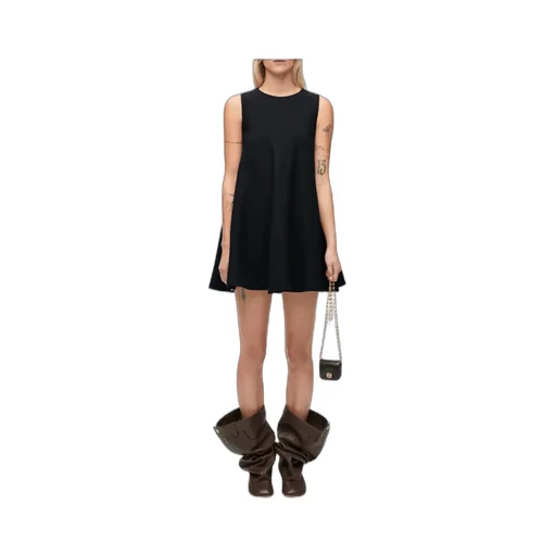 Mini Dress In Silk And Wool