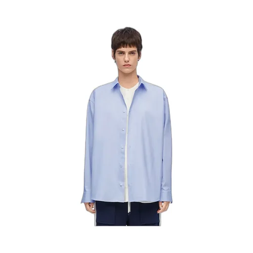 Straight Hem Long-Sleeved Shirt