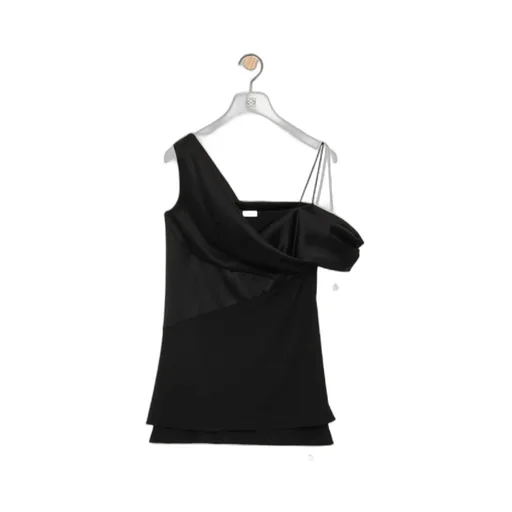 Draped Top In Satin And Crepe Jersey