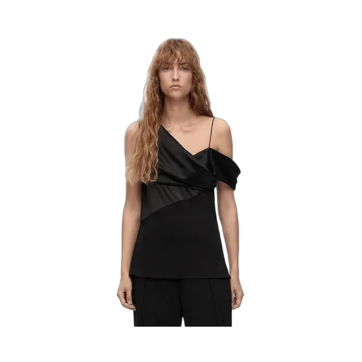 Draped Top In Satin And Crepe Jersey