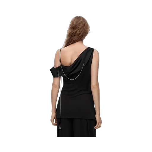 Draped Top In Satin And Crepe Jersey