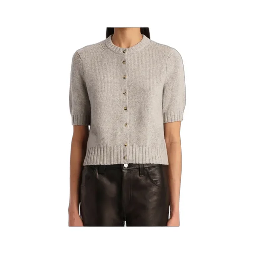 Short-Sleeve Button-Up Cardigan