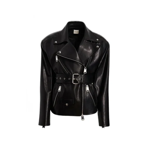 Fabbie Belted Leather Jacket