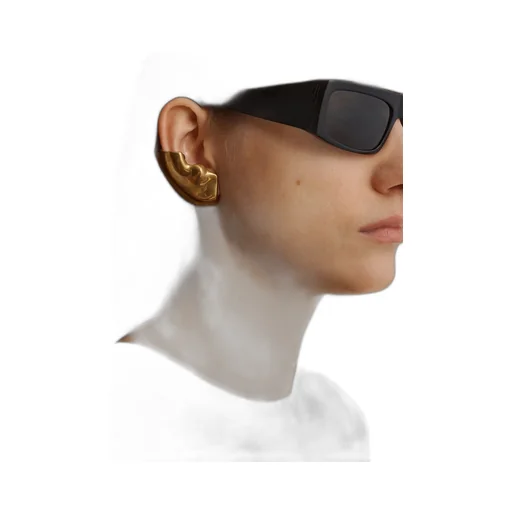 Nail And Button Earrings