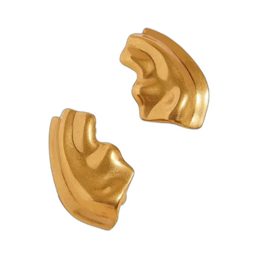 Nail And Button Earrings