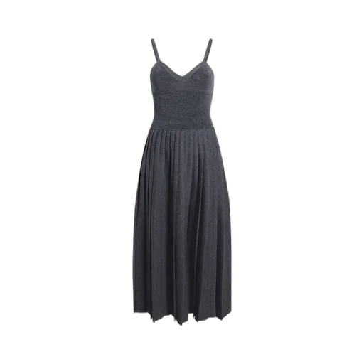 Elio Spaghetti Strap Pleated Dress