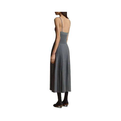 Elio Spaghetti Strap Pleated Dress