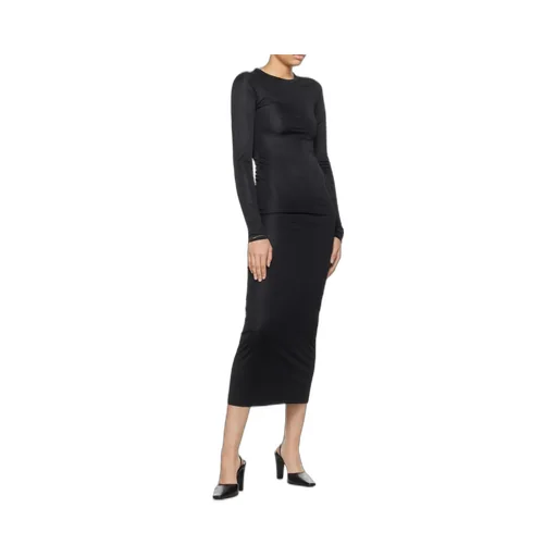 Long-Sleeved Round-Necked Dress
