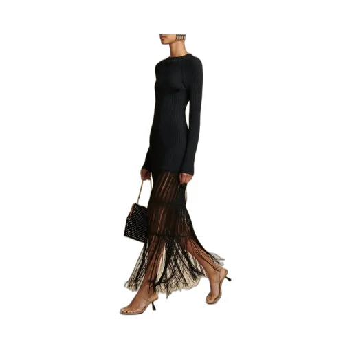 Cedar High Neck Fringed Dress