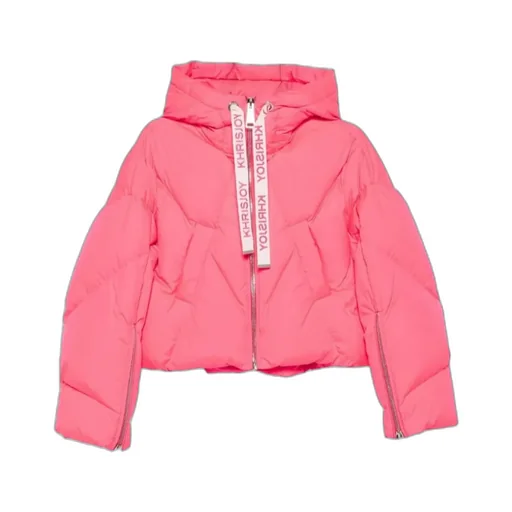 Long-Sleeved Hooded Down Jacket