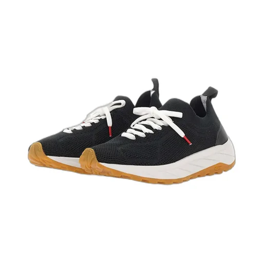 Leather-Insert Sneakers