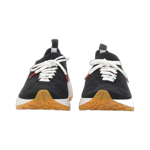 Leather-Insert Sneakers