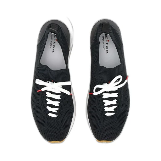 Leather-Insert Sneakers