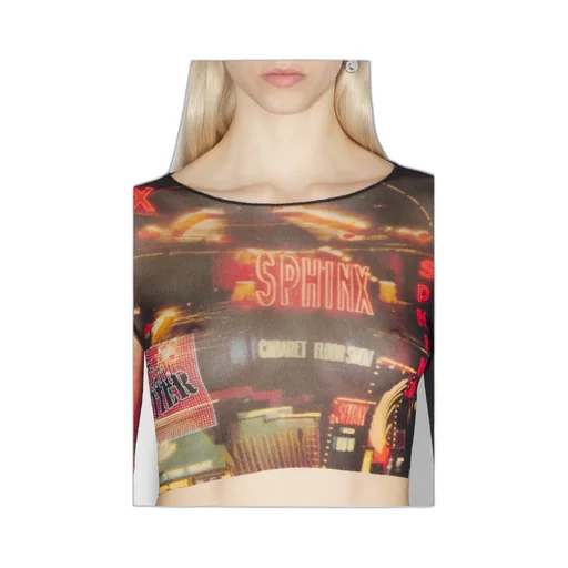 Printed Mesh Short Top