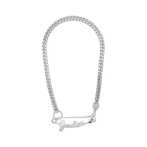 Logo-Plaque Curb-Chain Necklace