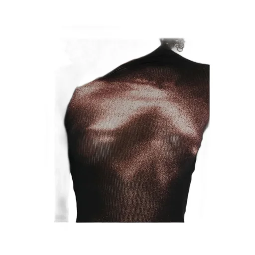 Mesh Asymmetrical Neckline Long Dress