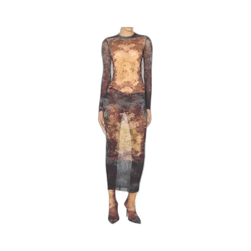 Printed Long Sleeve Dress
