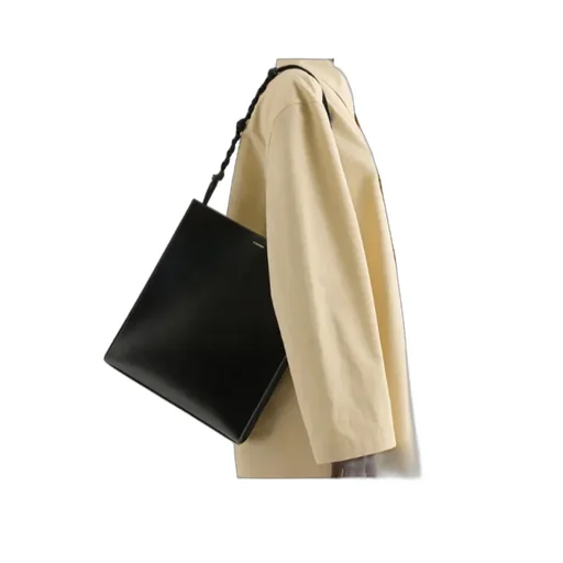 Tangle Knotted Strap Embossed Logo Shoulder Bag