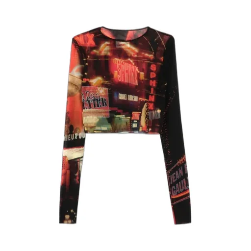 Printed Mesh Short Top