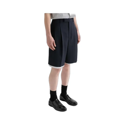 Double-Layer Wool Shorts